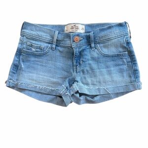 Hollister- Faded Light Blue Denim Short Shorts (Sz 1,Excellent Condition)